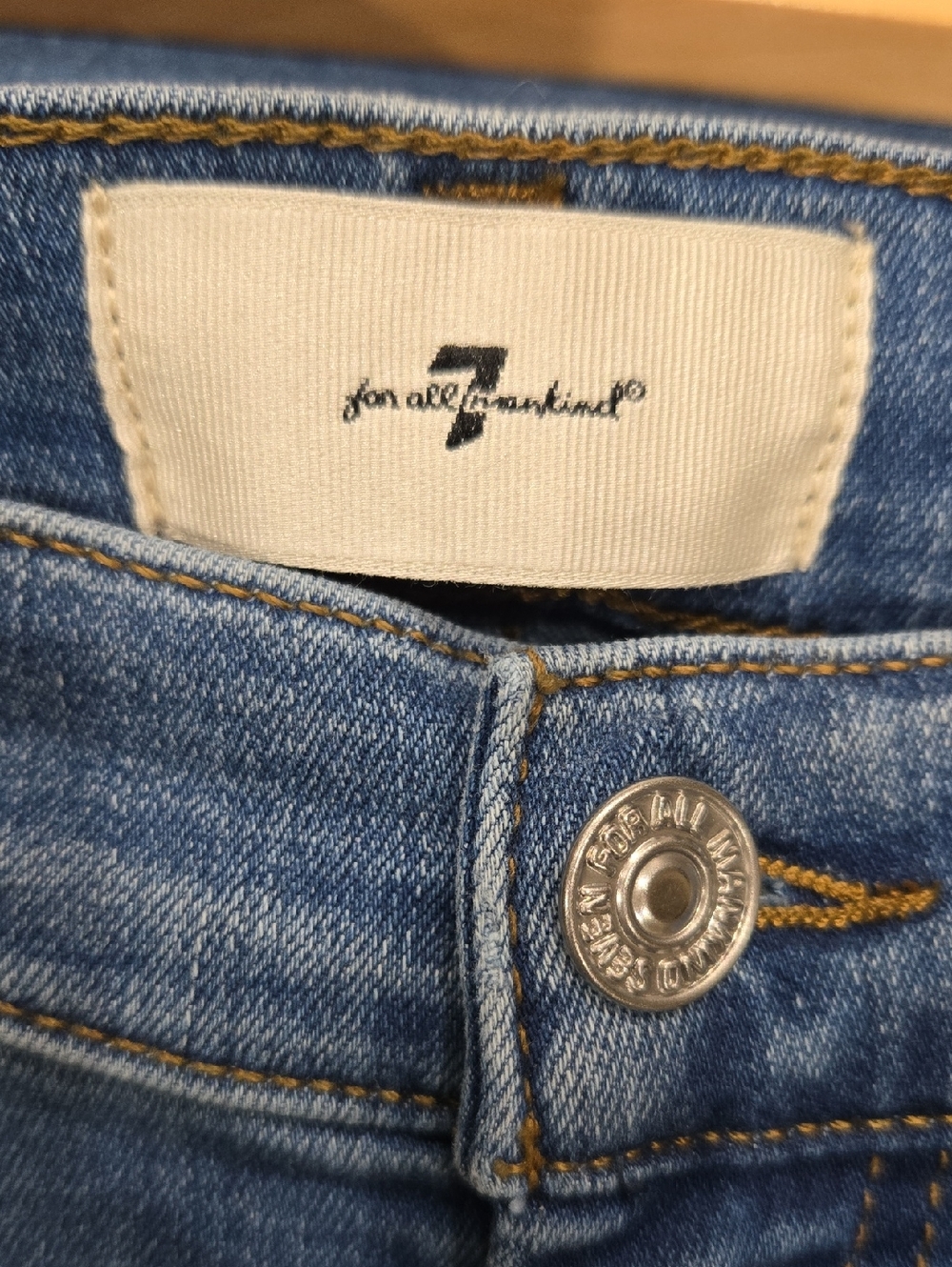 7 For All Mankind Tailorless Dojo Jeans Size 30 Sapphire Blue Wash - Picture 5 of 9